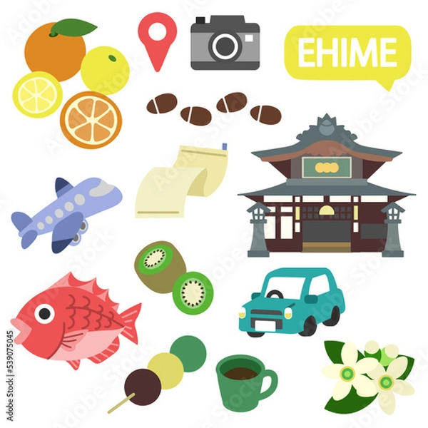 Obraz 愛媛のアイコン　線無し