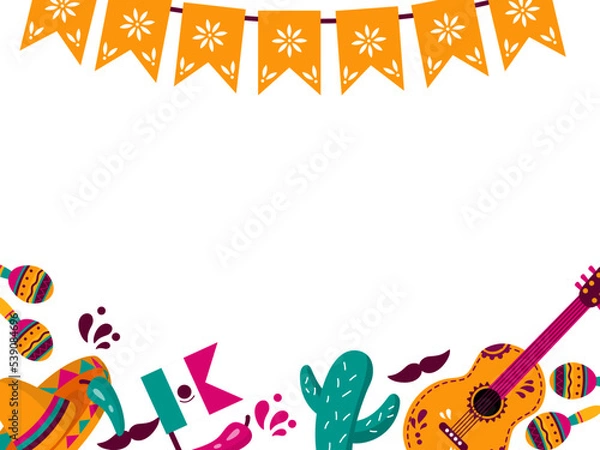 Obraz Background with mexico elements for certificate,diploma,postcard,invitation,menu