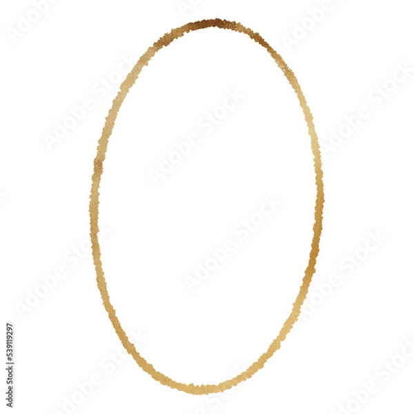 Fototapeta Gold Metallic Oval Outlined
