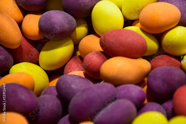 Fototapeta Colored sugared almonds