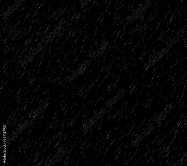 Obraz Rain on a black background. The effect of rain overlay.
