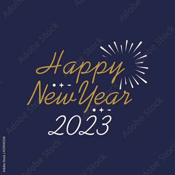 Fototapeta 2023 happy new year greet design creative vector