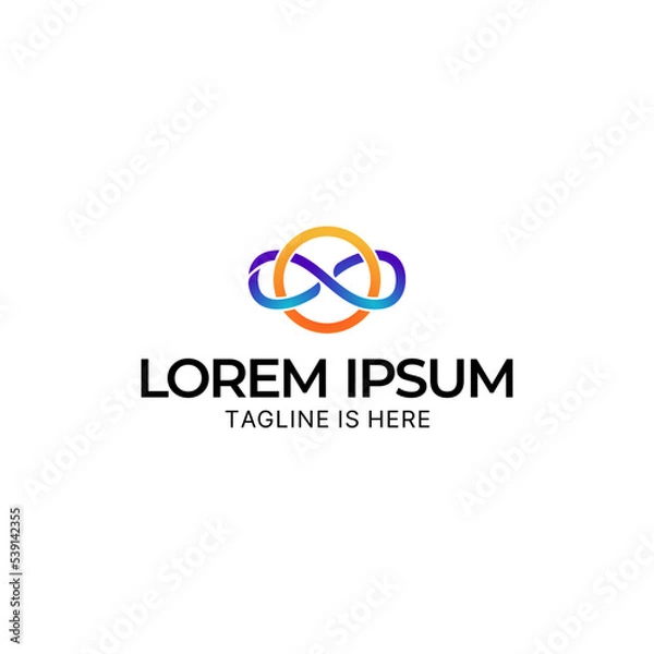 Obraz Logo design combination of infinity symbol and ring circle.