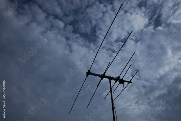 Obraz lines against blue sky