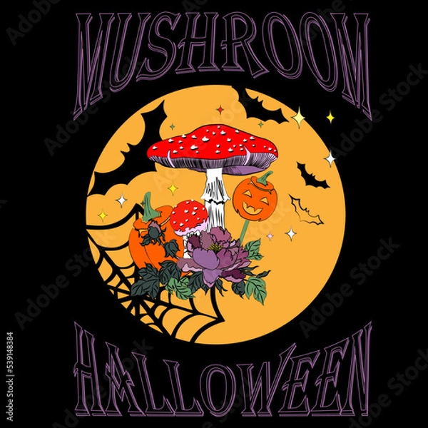 Obraz magic mushroom illustration vector design