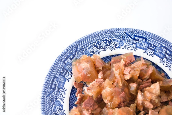 Obraz Cat food on a dish top view