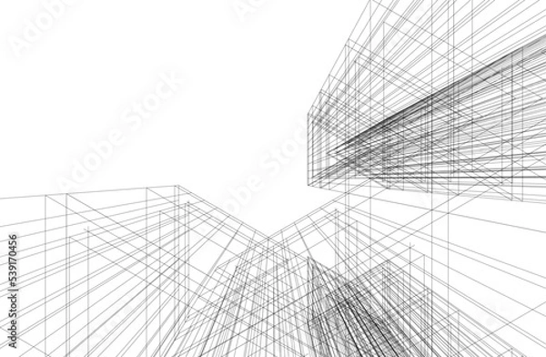 Fototapeta abstract architectural background 3d illustration