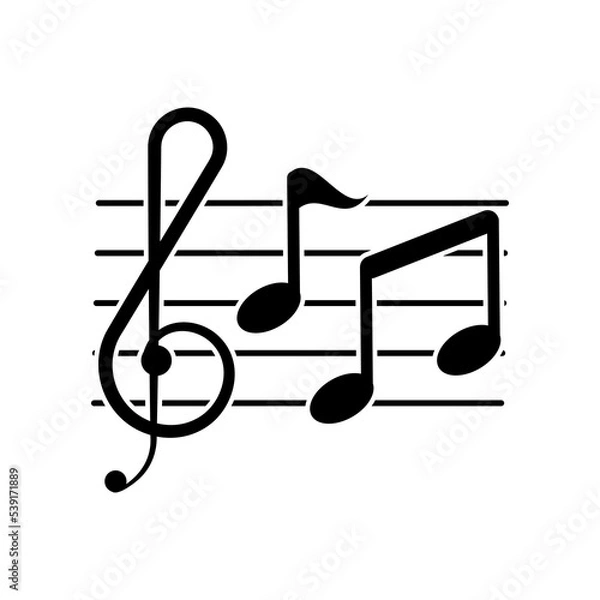 Obraz musical note icon vector. simple flat shape