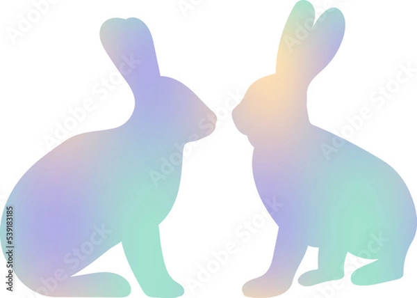 Fototapeta rabbits silhouette design isolated vector