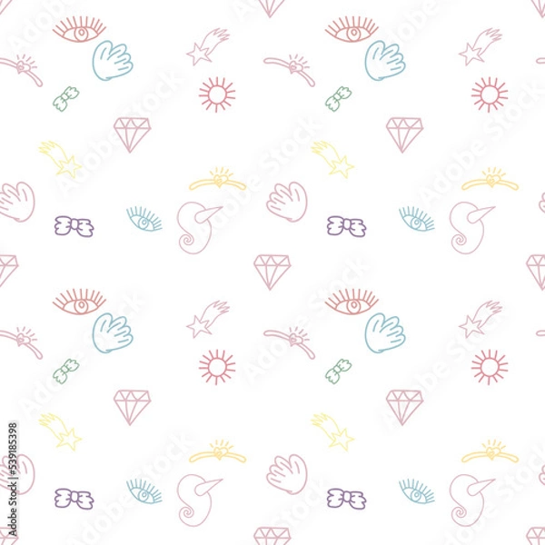 Fototapeta A seamless pattern for a cool holiday paper or a background for princesses.