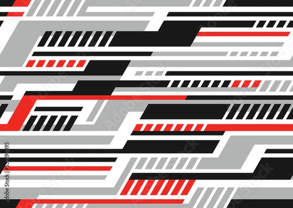 Fototapeta Striped geometric seamless pattern. Abstract modern sport grunge racing texture for vinyl wrap print. Vector background.