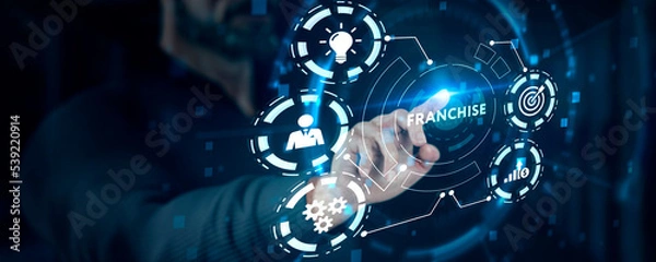 Fototapeta Franchise concept. Business, Technology, Internet and network concept.