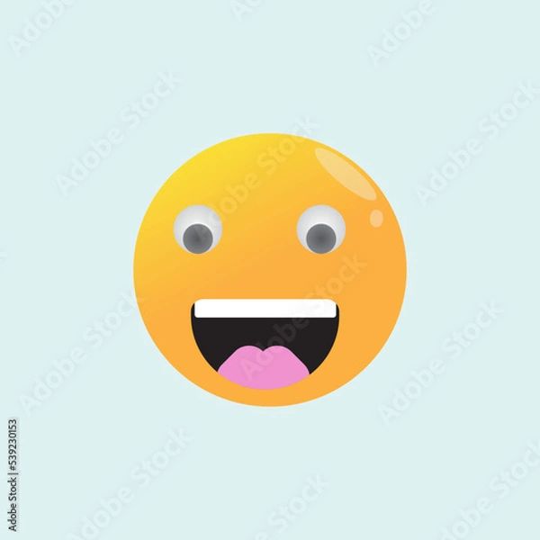Fototapeta smiley yellow emotion happy cheerful fun character expression vector illustration