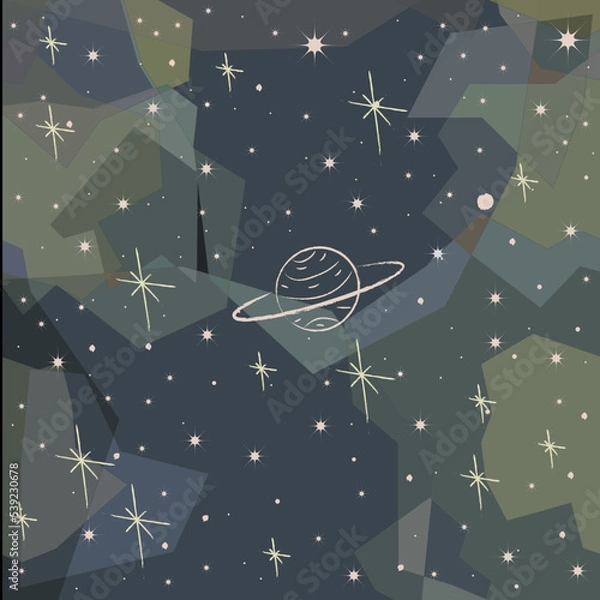 Obraz night sky Jupiter 