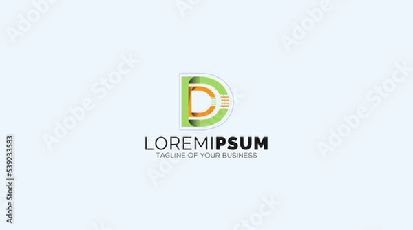 Fototapeta Gradient D Letter creative logo inspiration, simple initial logo vector