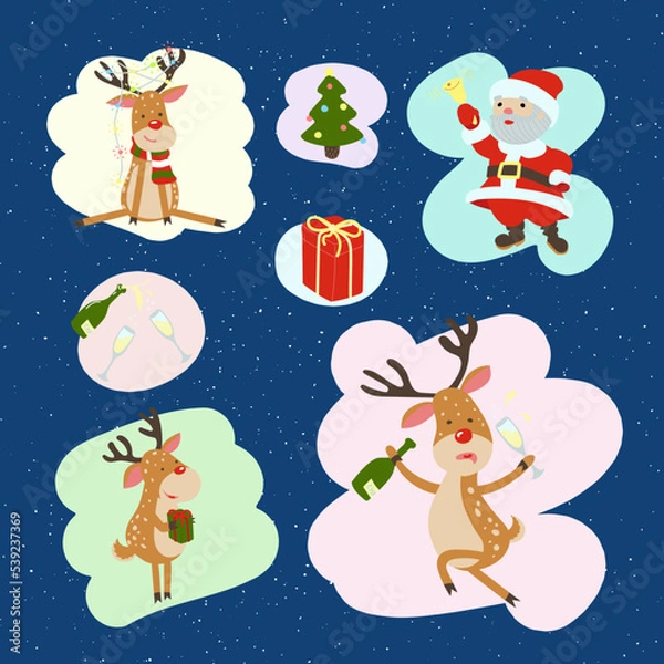 Obraz set of christmas elements