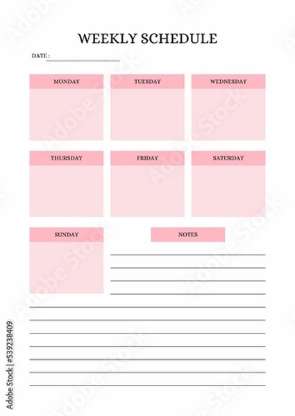 Obraz Weekly Schedule