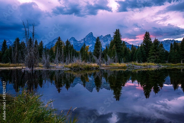 Obraz Mountain Sunset Reflect