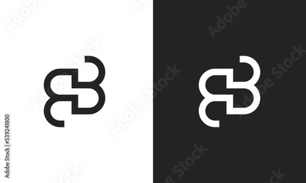 Obraz BB letter minimal and creative initials monogram logo