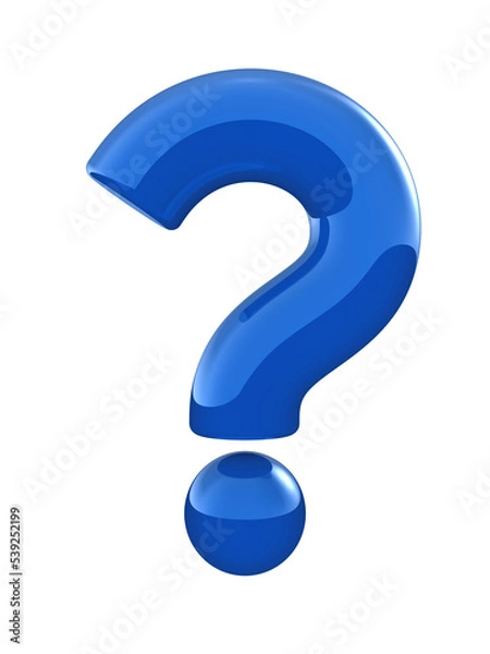 Obraz Blue question mark 3d icon isolated	
