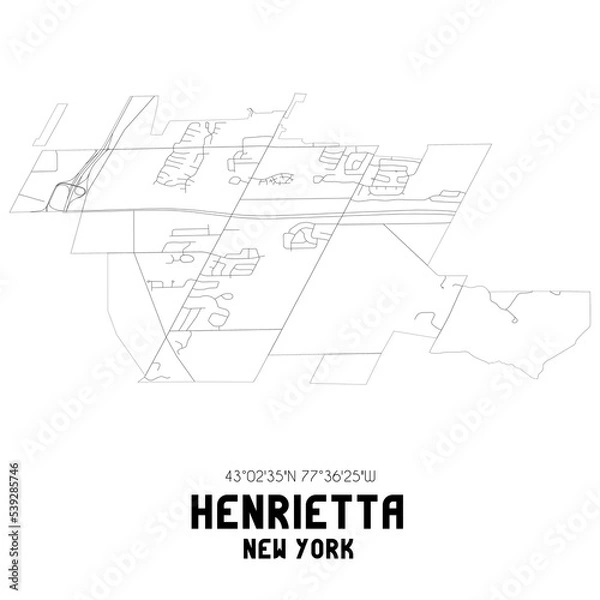 Obraz Henrietta New York. US street map with black and white lines.