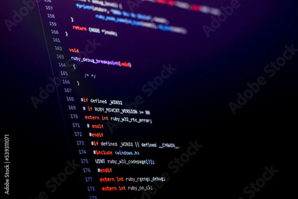 Obraz Ruby backend code. Can be used as background.