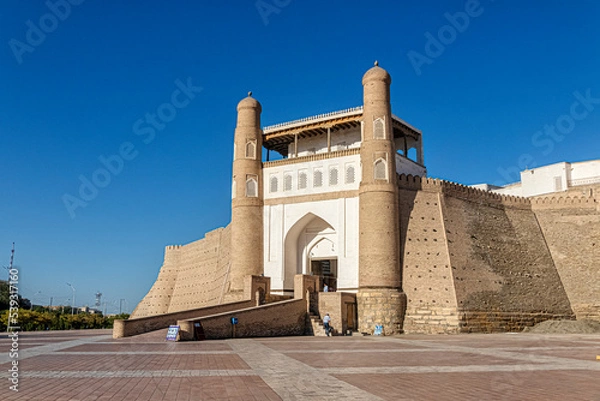Fototapeta Entrance gate of the ancient citadel of the Ark in Bukhara in Uzbekistan