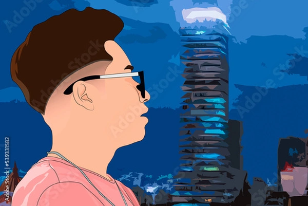 Obraz en la terraza de la ciudad