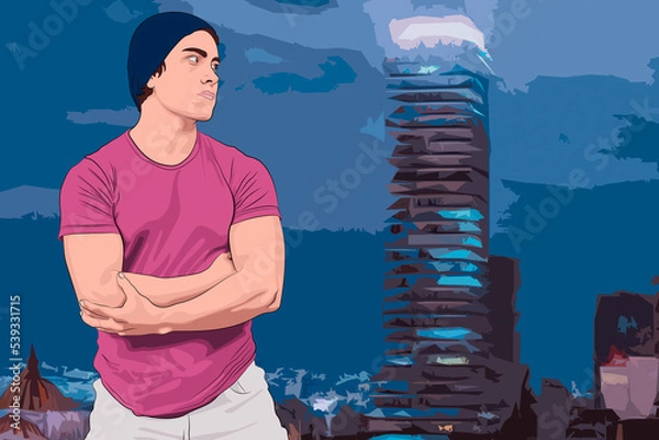 Obraz en la terraza de la ciudad