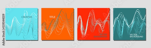 Obraz Abstract lines creative universal square minimalistic templates. Suitable for poster, business card, invitation, flyer,
banner, brochure, email header, post in social networks, advertising, events