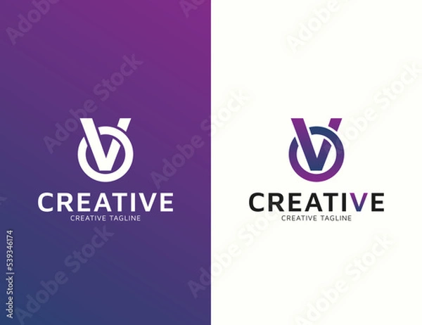 Obraz letter v logo design template