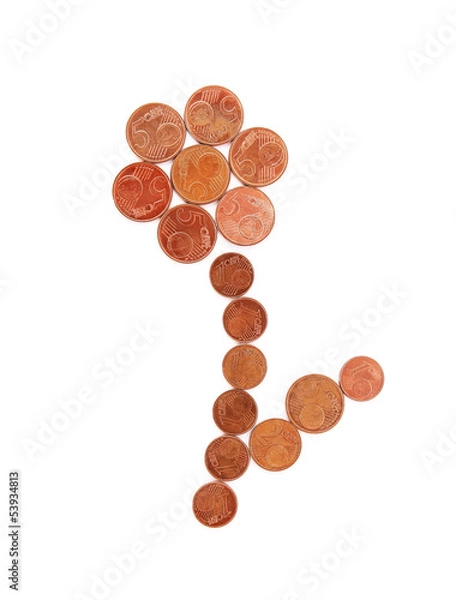 Obraz Growing savings - flower made of coins