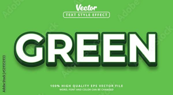 Fototapeta Editable text effect, Green text with modern style and layered style
