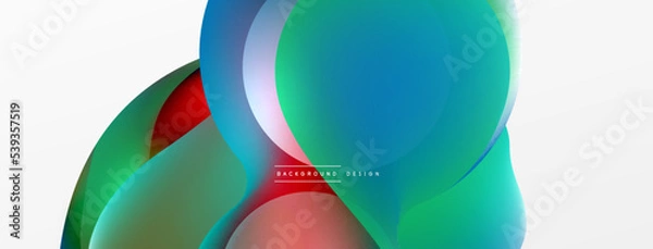 Fototapeta Fluid abstract background, round shapes and circle flowing design for wallpaper, banner, background or landing