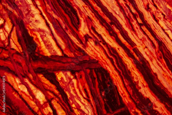 Fototapeta Texture of stone, polished marble quartz stone background striped by nature with a unique patterning