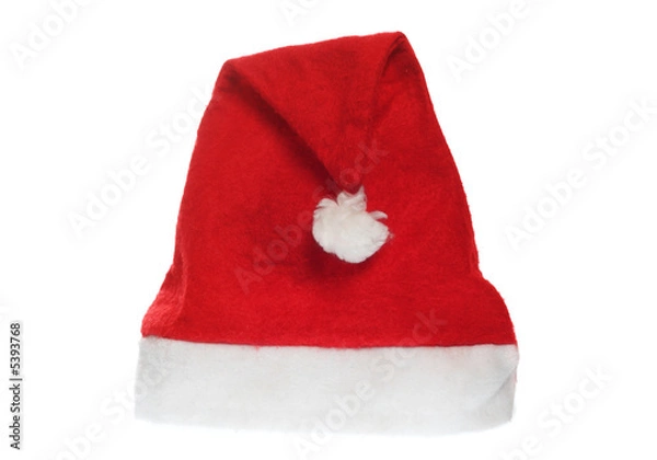 Obraz red santa hat over white