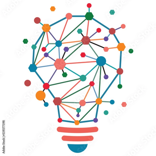 Obraz light and lamp icon, creativity idea of creator, wisdom and knowledge symbol