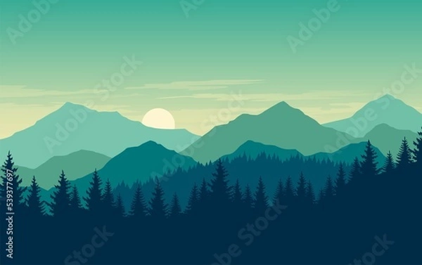 Fototapeta mountain landscape with clouds