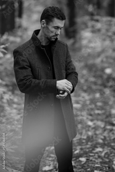 Obraz male portrait b/w