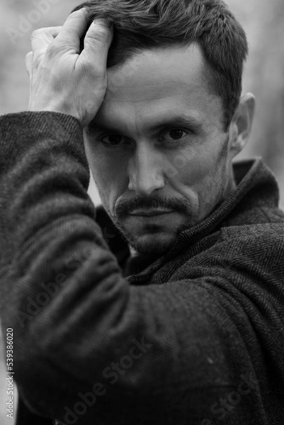 Obraz male portrait b/w