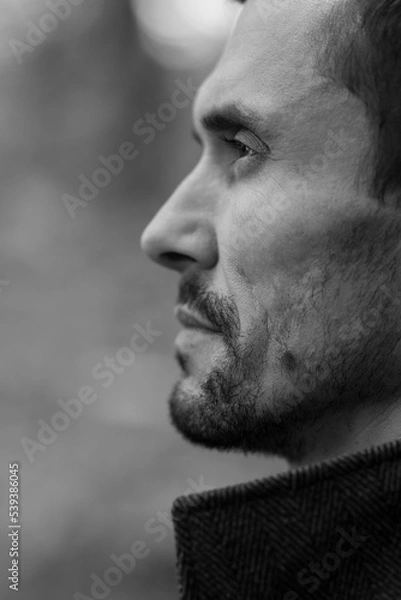 Obraz male portrait b/w