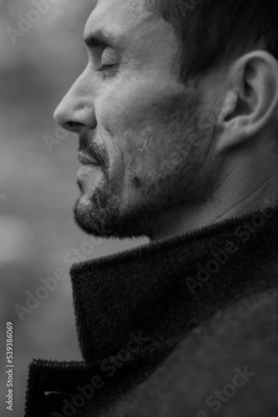 Obraz male portrait b/w