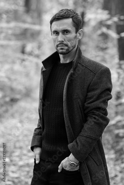 Obraz male portrait b/w