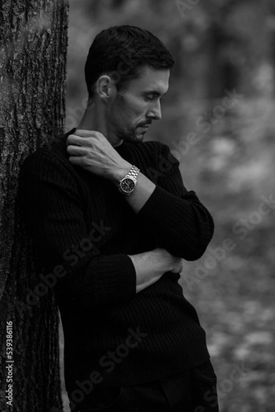 Obraz male portrait b/w