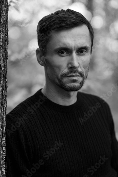 Obraz male portrait b/w