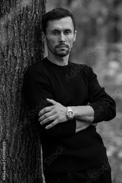 Obraz male portrait b/w