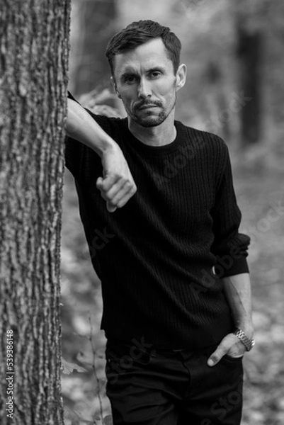 Obraz male portrait b/w