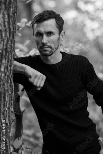 Obraz male portrait b/w