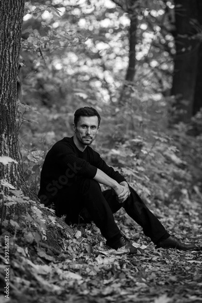 Obraz male portrait b/w