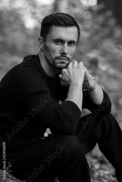 Obraz male portrait b/w